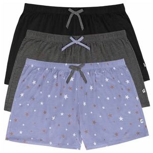 Jane and Bleecker Ladies' Sleep Short, 3-pack Black, Purple and Gray. Size~M